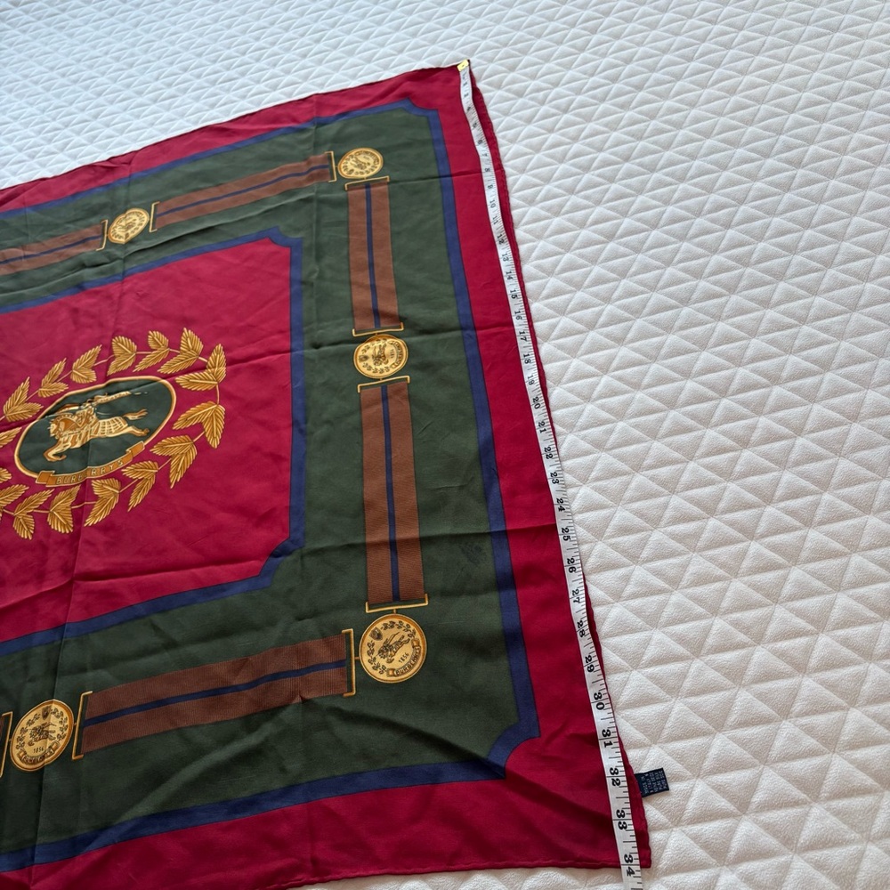 Vintage Burberry Prorsum 100% Silk Scarf Equestrian Knight Logo Made In Italy - Picture 7 of 9